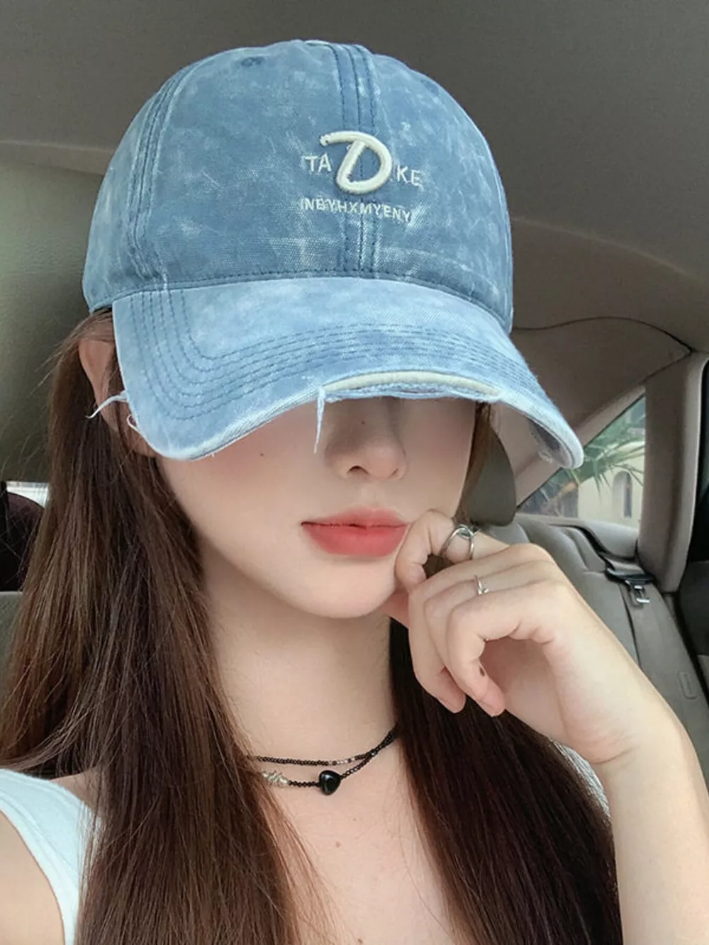 Distressed Embroidered Baseball Cap, image 2