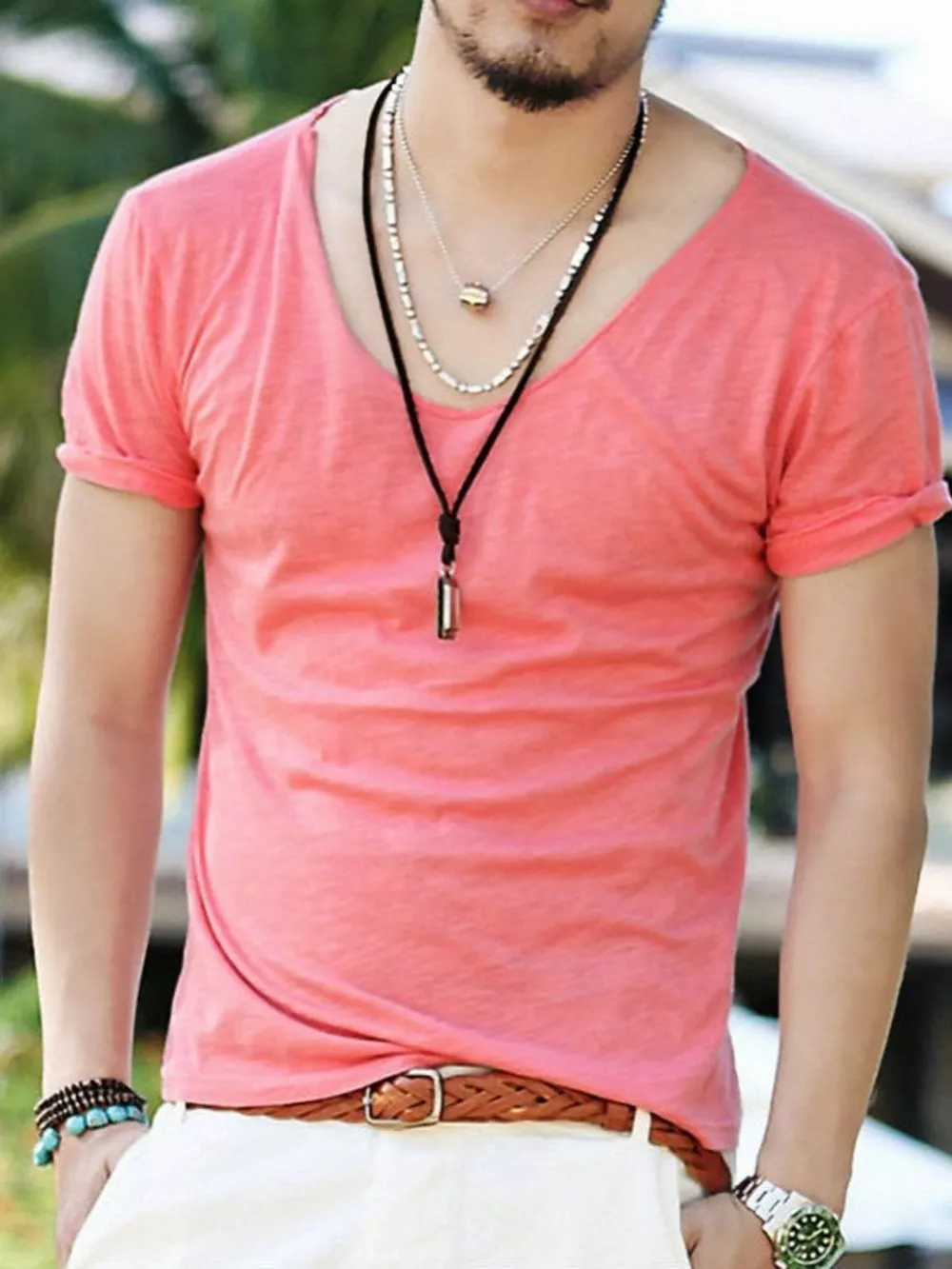 Men's Casual Solid Color Short Sleeve T-Shirt, image 6
