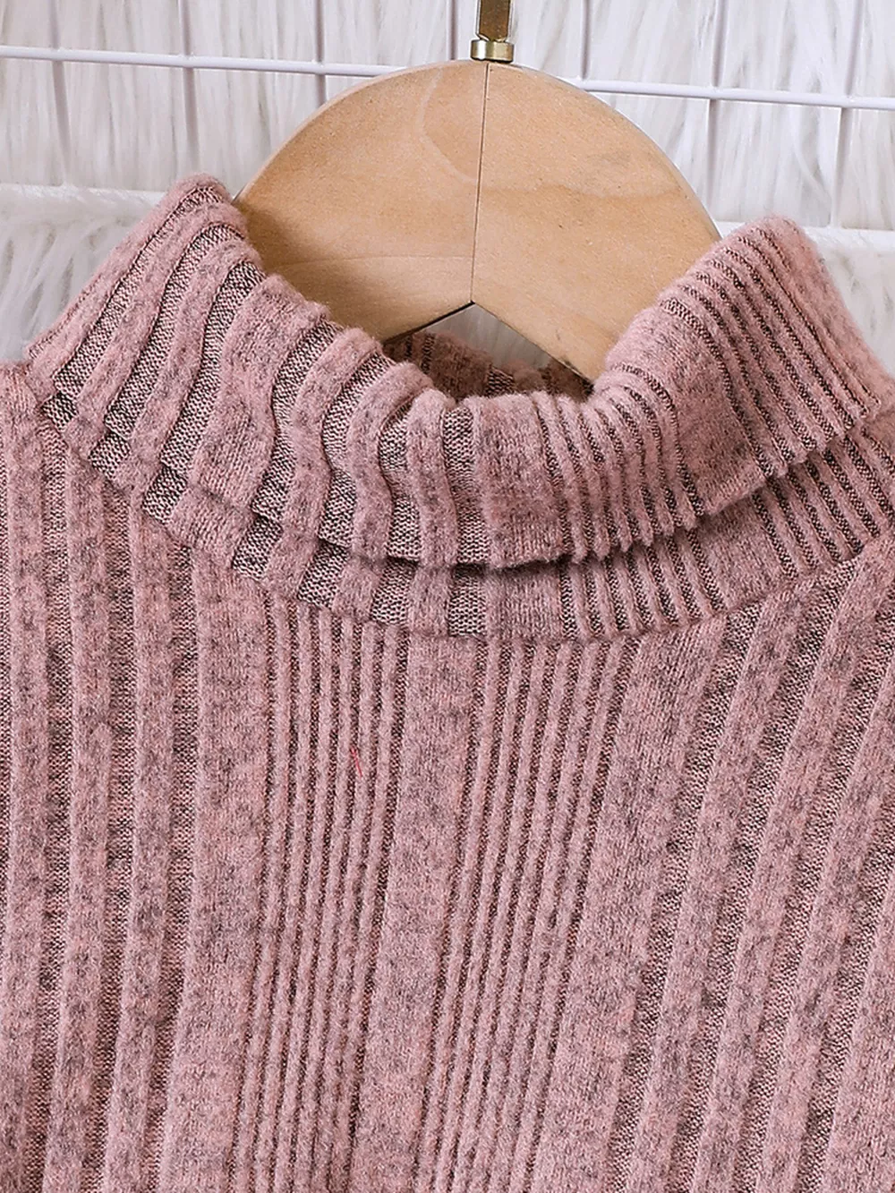 Children's Ribbed Knit Two-Tone Dress Set, image 5