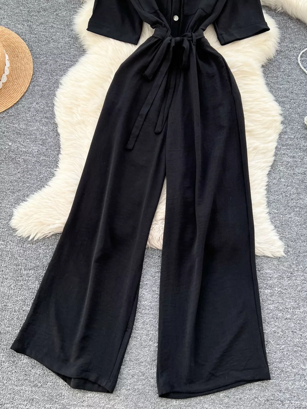 Tie Waist Wide Leg Jumpsuit, image 3
