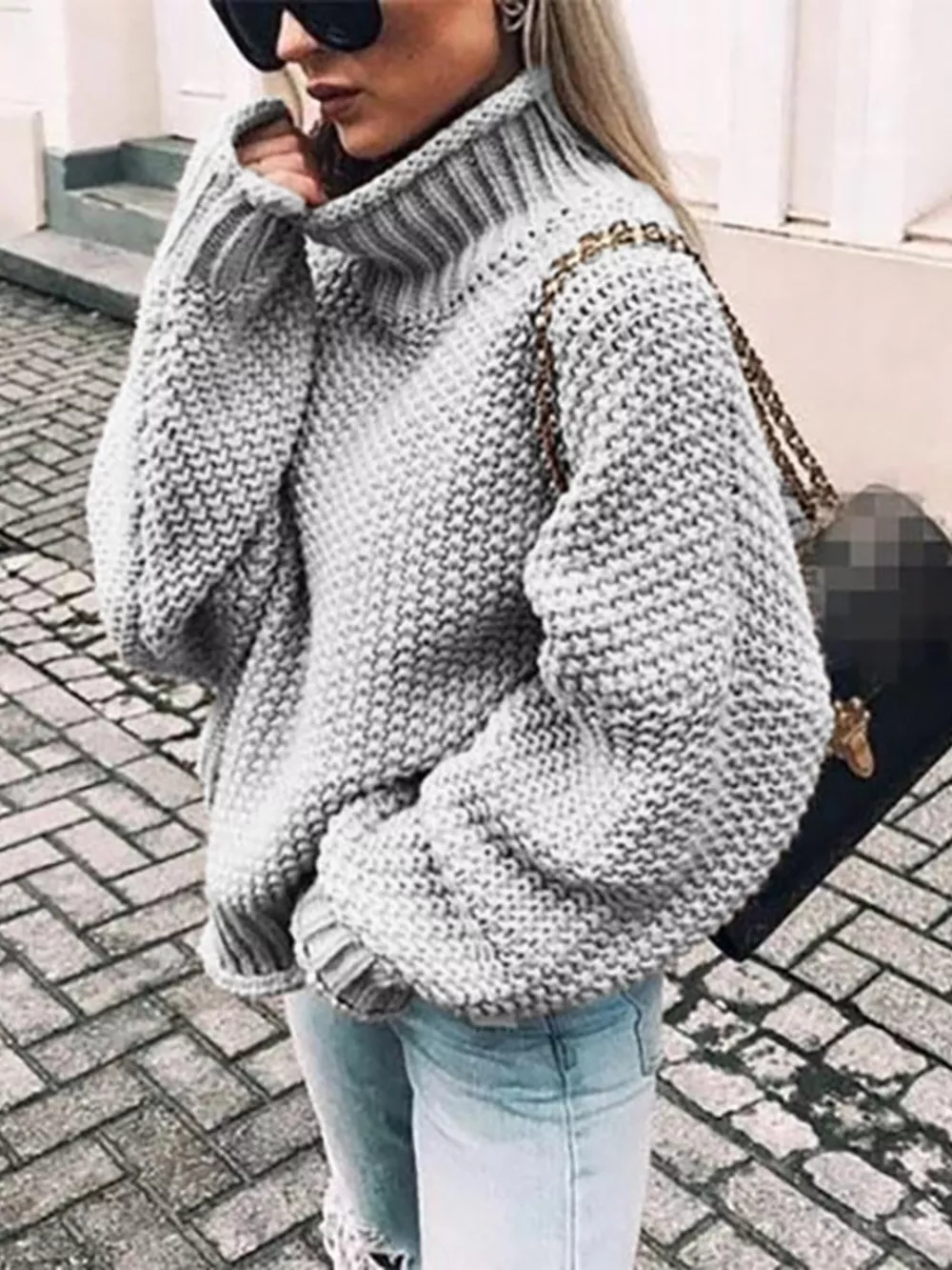 Chunky Knit Turtleneck Sweater, image 11
