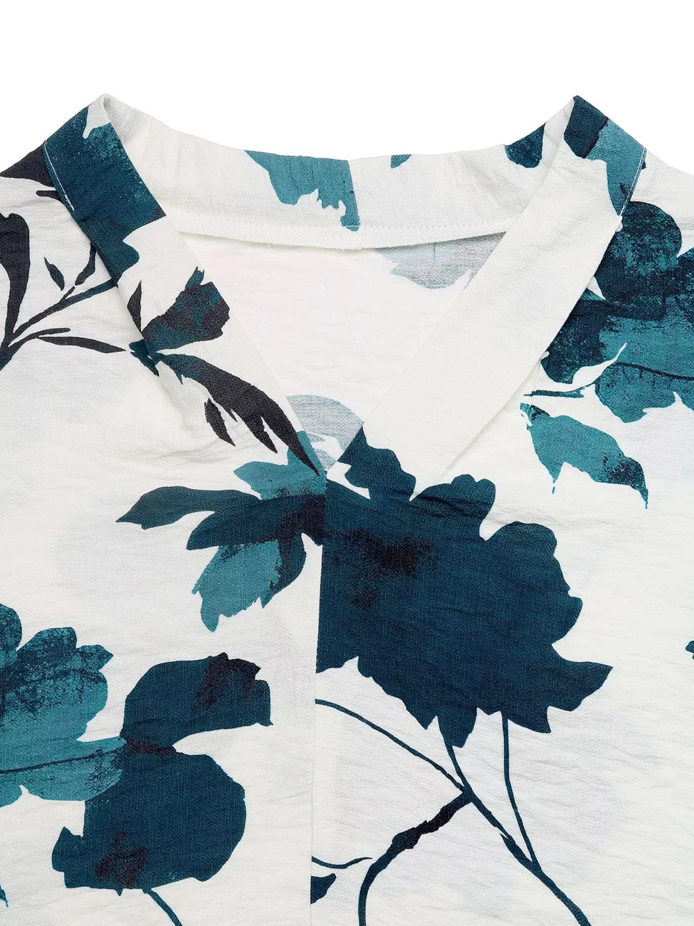 Printed V-Neck Long Sleeve Blouse, image 3