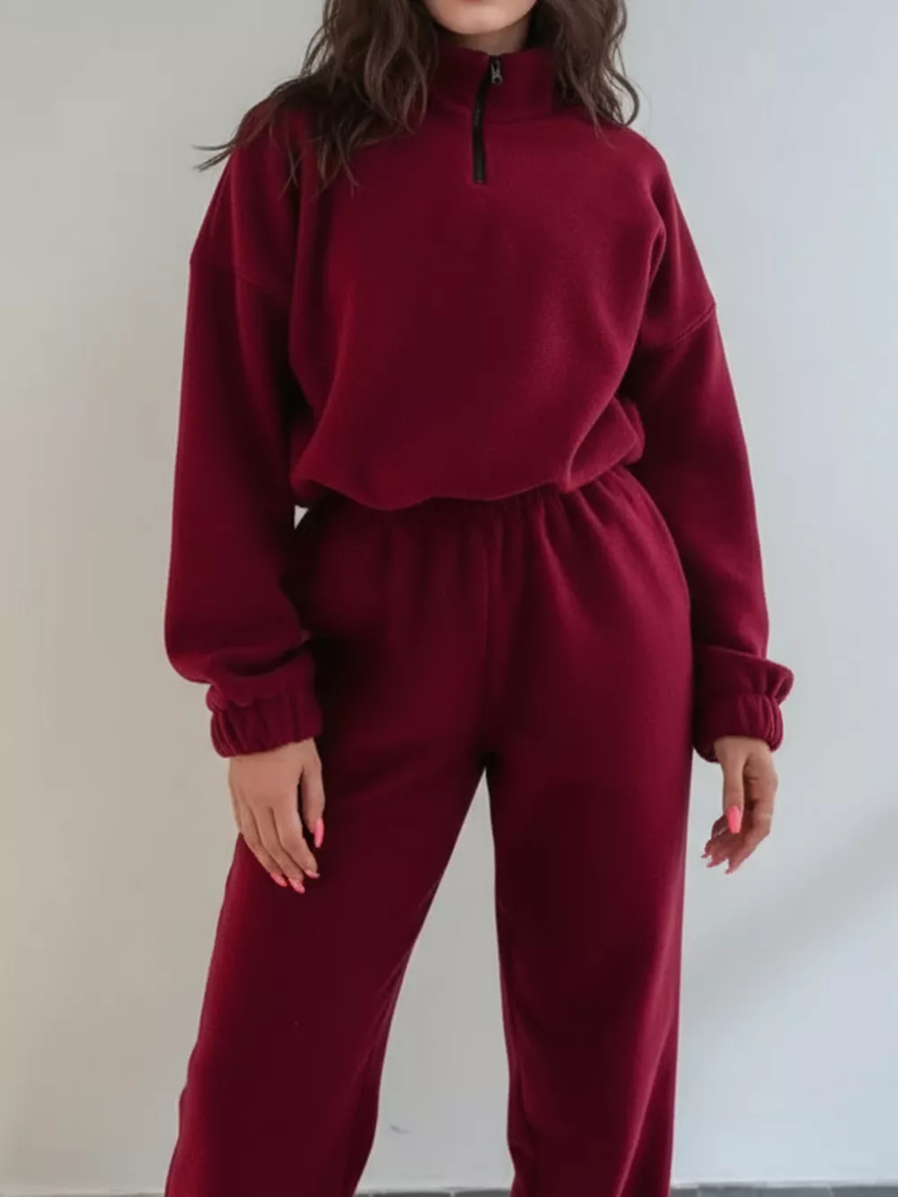 Quarter Zip Sweatshirt and Pants Set, image 6