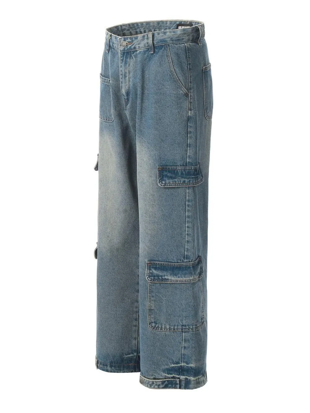 Men's Washed Multi-Pocket Cargo Jeans, image 2