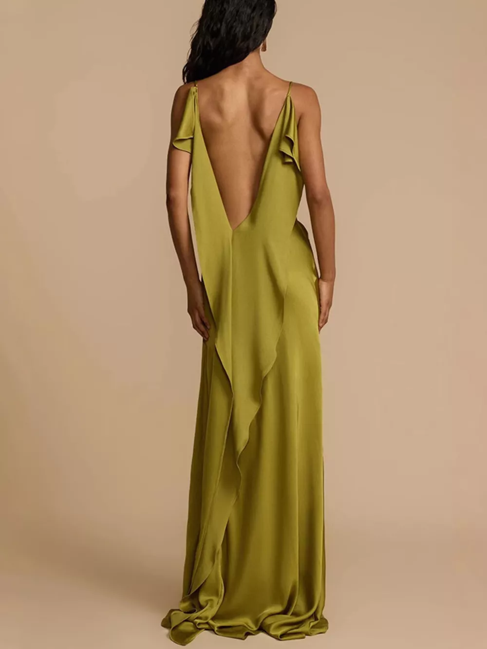 Satin Cowl Neck Slit Maxi Dress, image 7