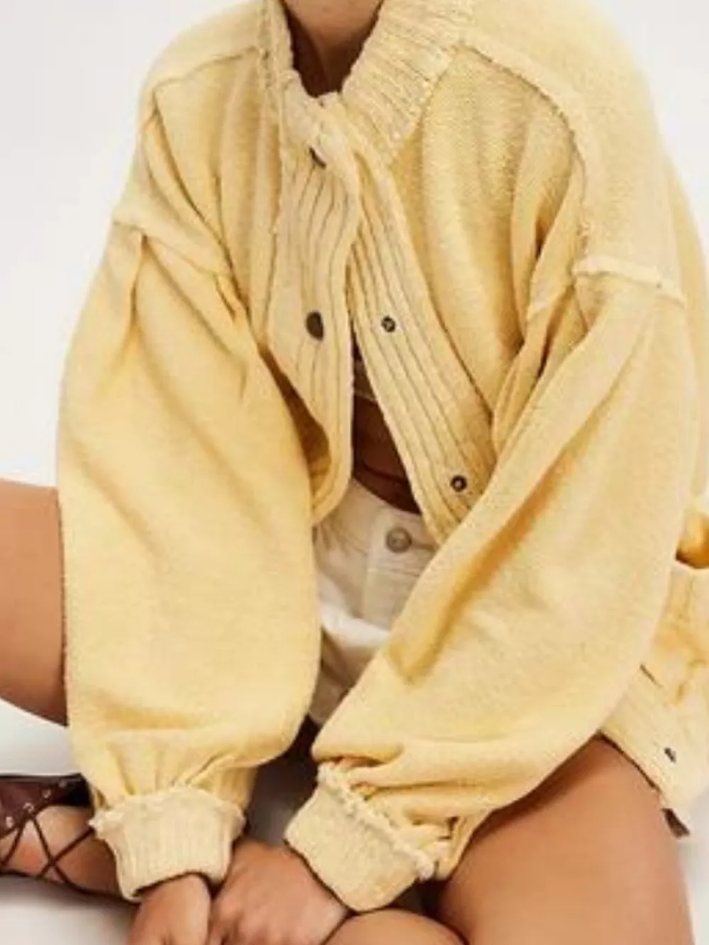 Snap Down Dropped Shoulder Cardigan, image 5