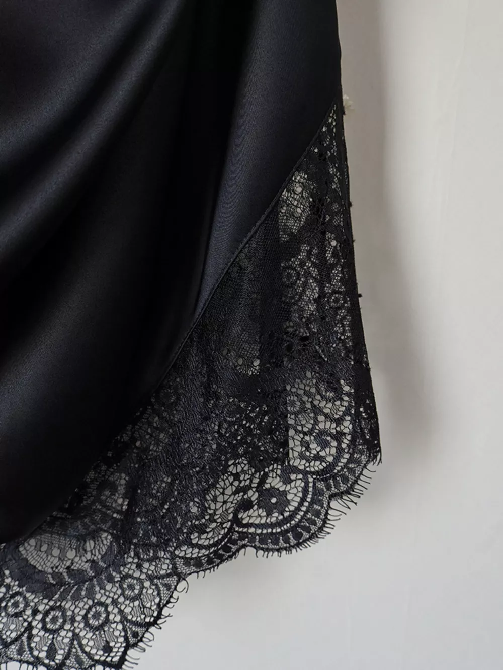 Satin Mini Dress with Lace Detachable Cape, image 15