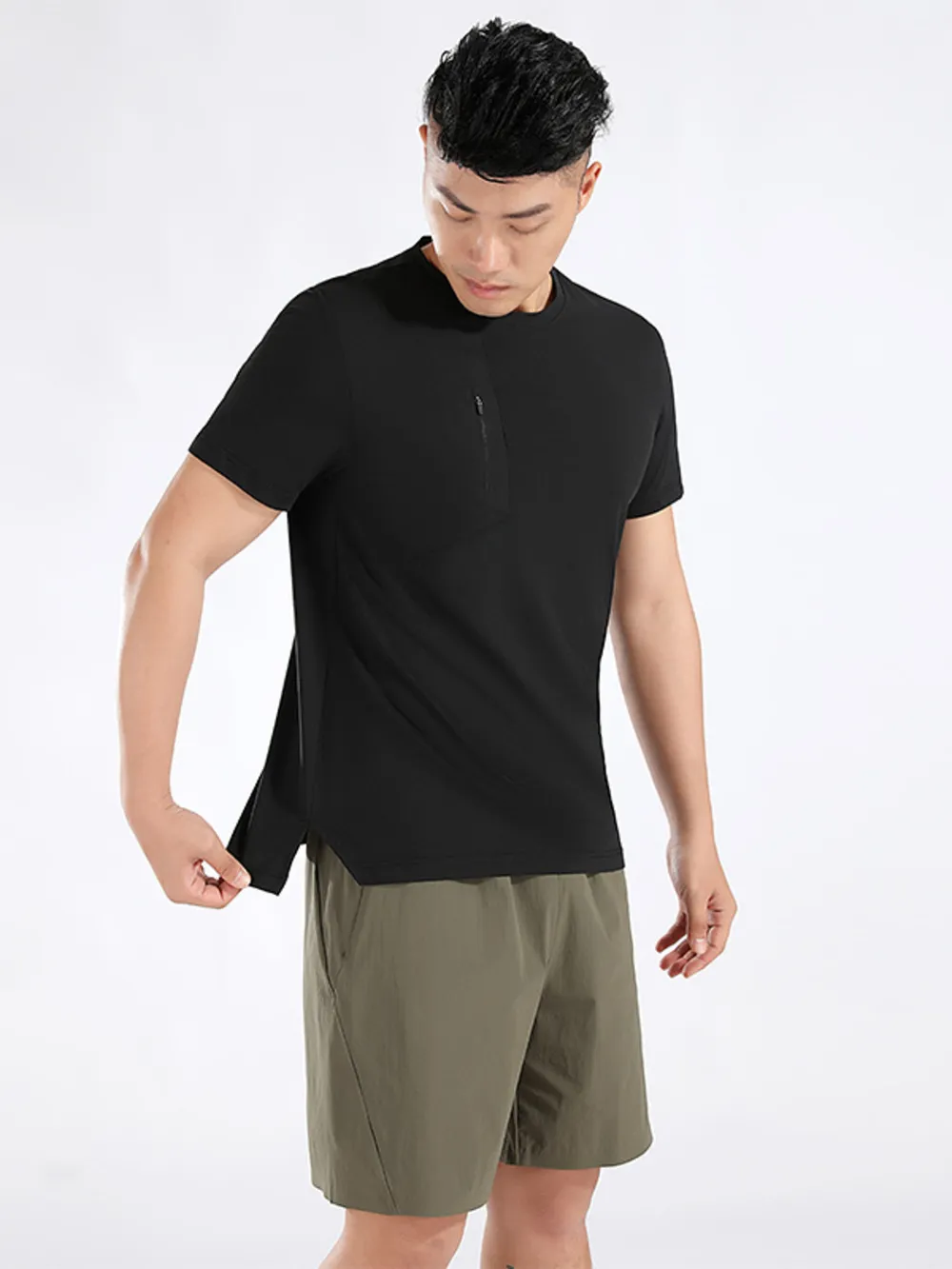 Men's Plus Size Round Neck Short Sleeve Active T-Shirt, image 2