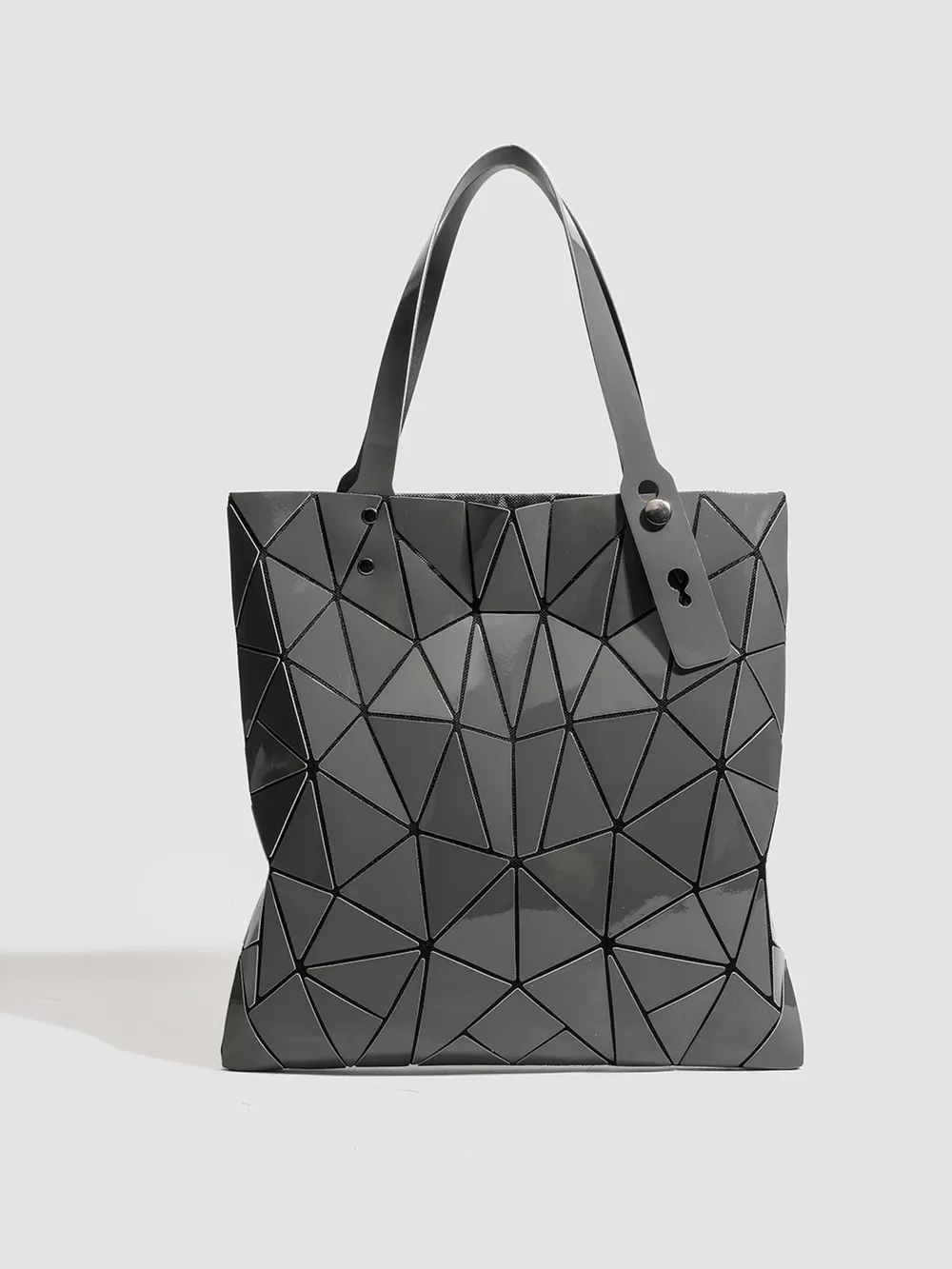 Geometric Glossy Paneled Handbag, image 3