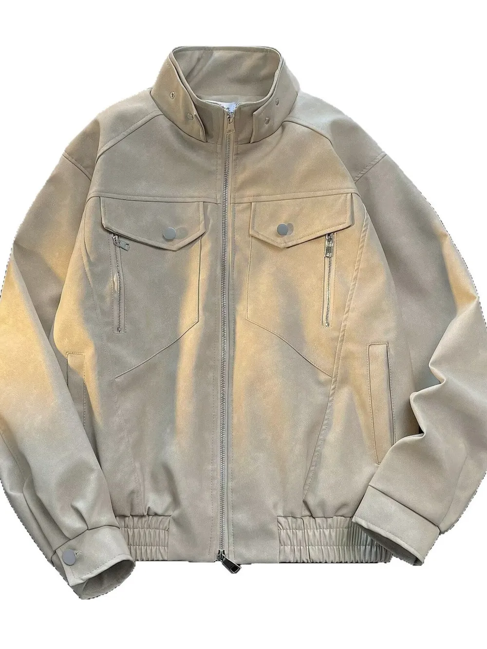 Men's Zip Up Casual Bomber Jacket, image 3