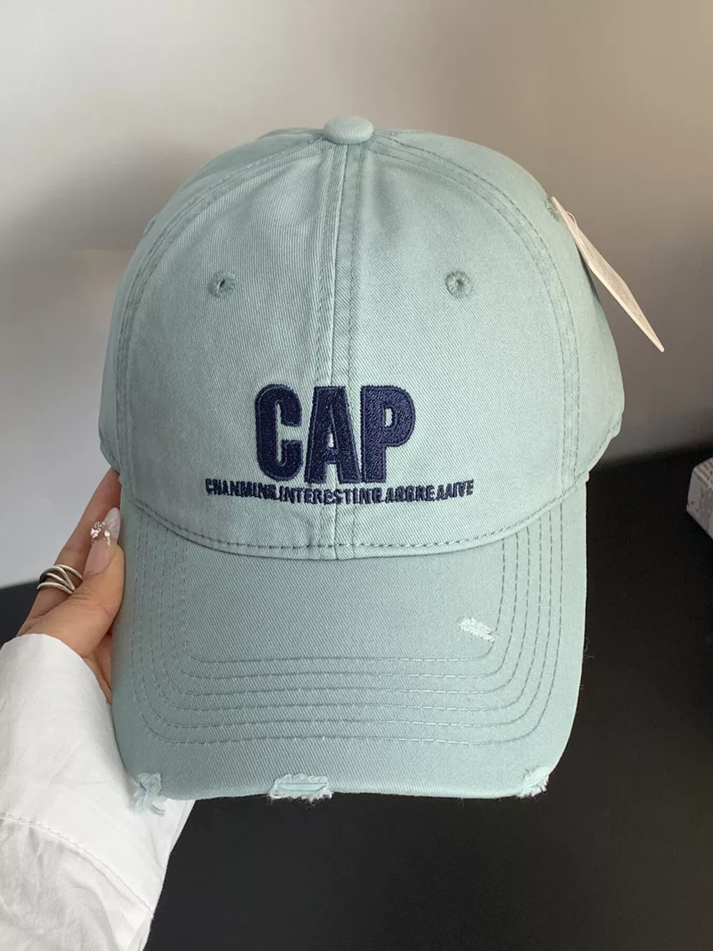 Embroidered Distressed Baseball Cap, image 2