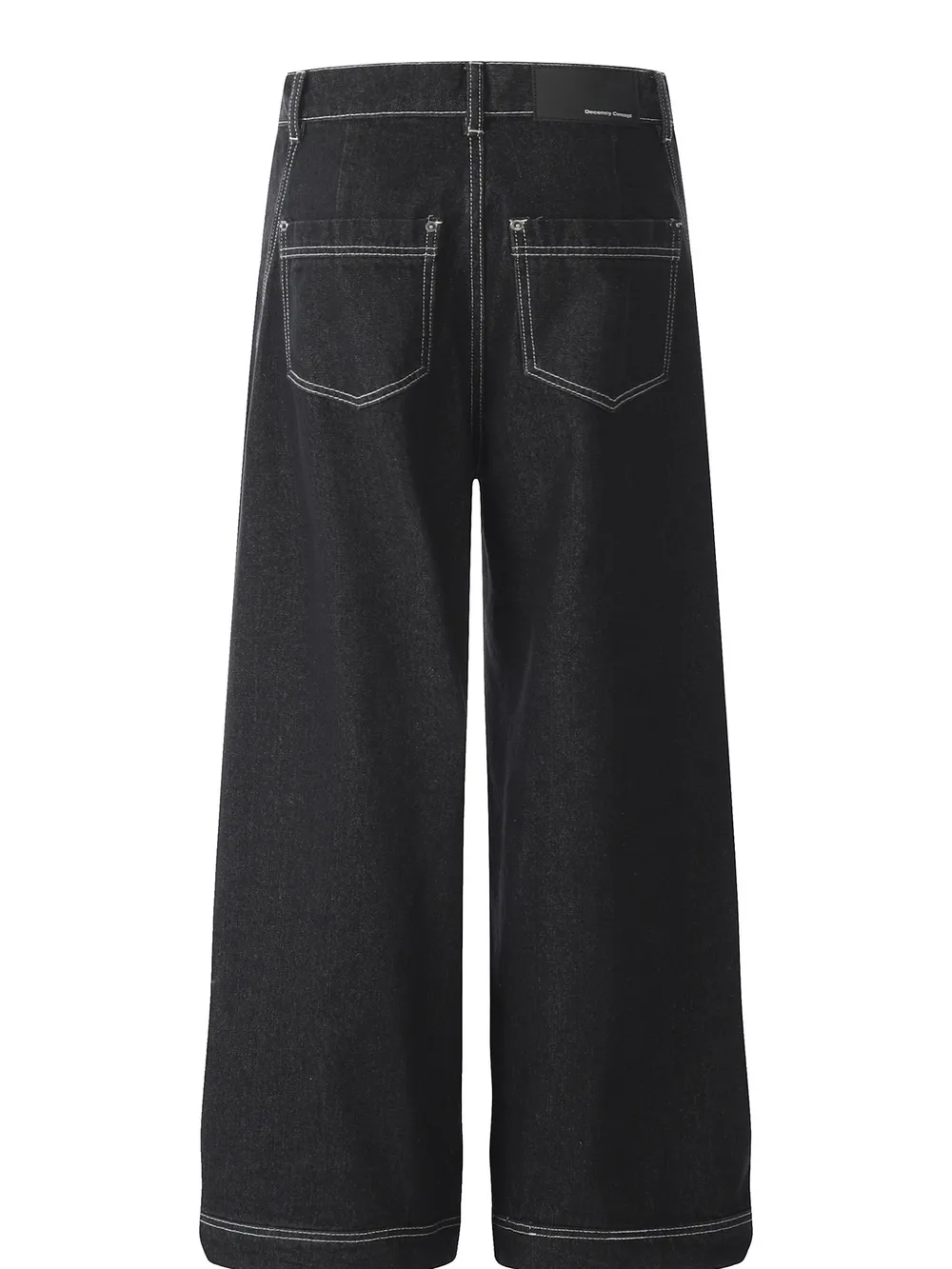 Men's Wide-Leg Jeans with Contrast Stitching, image 3