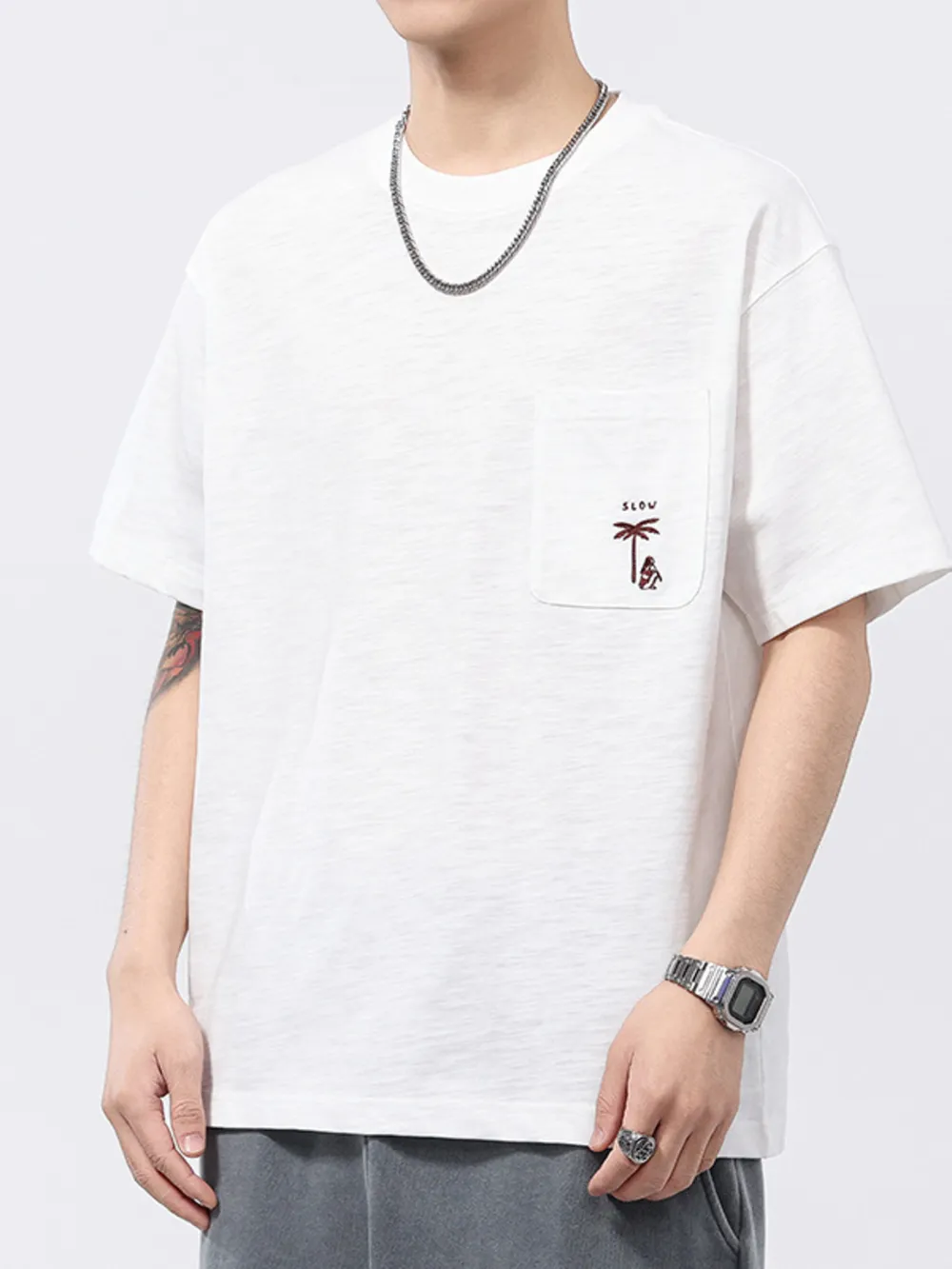 Men's Plus Size Round Neck Half Sleeve T-Shirt, image 3