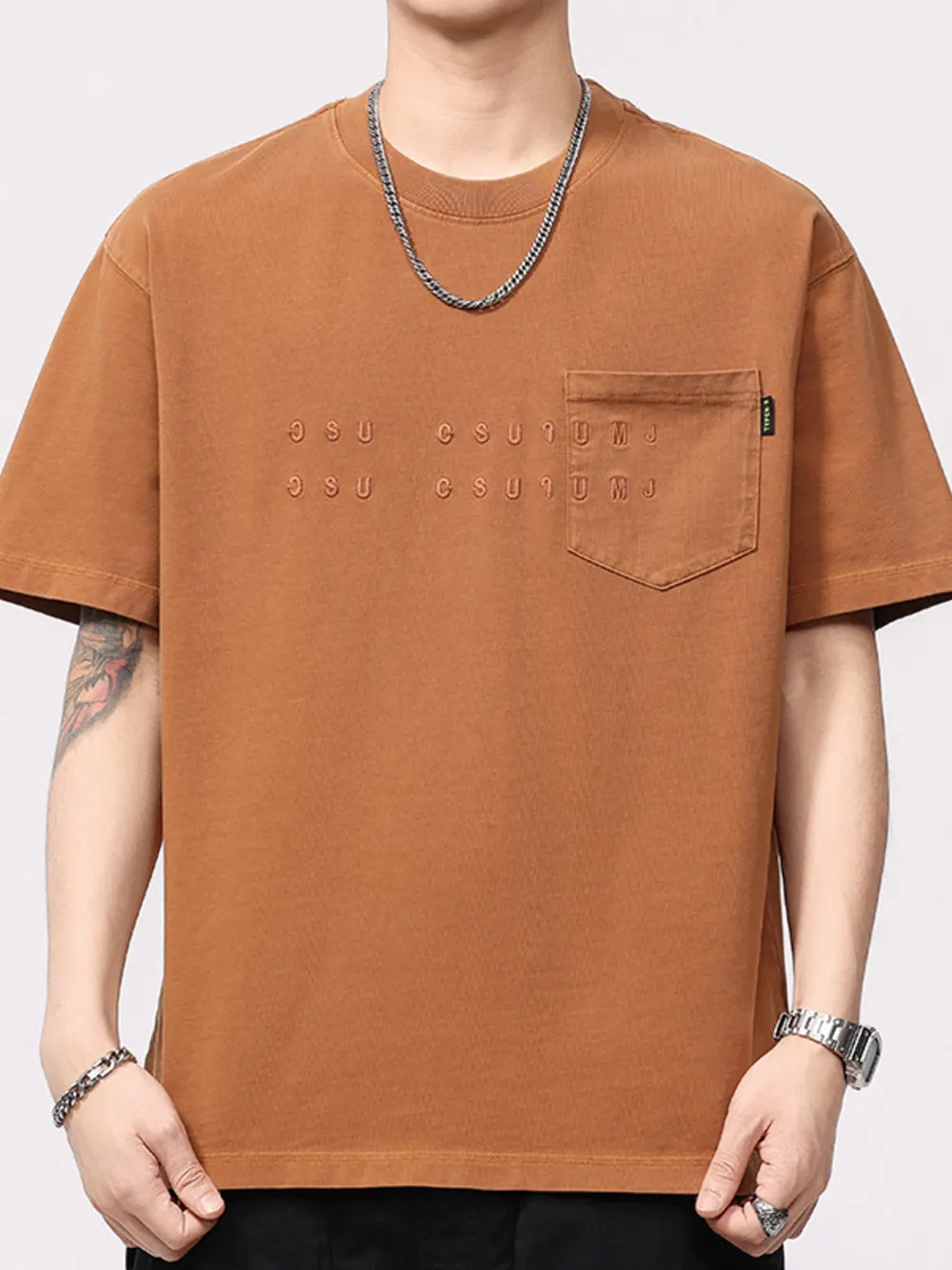Men's Plus Size Round Neck Short Sleeve T-Shirt