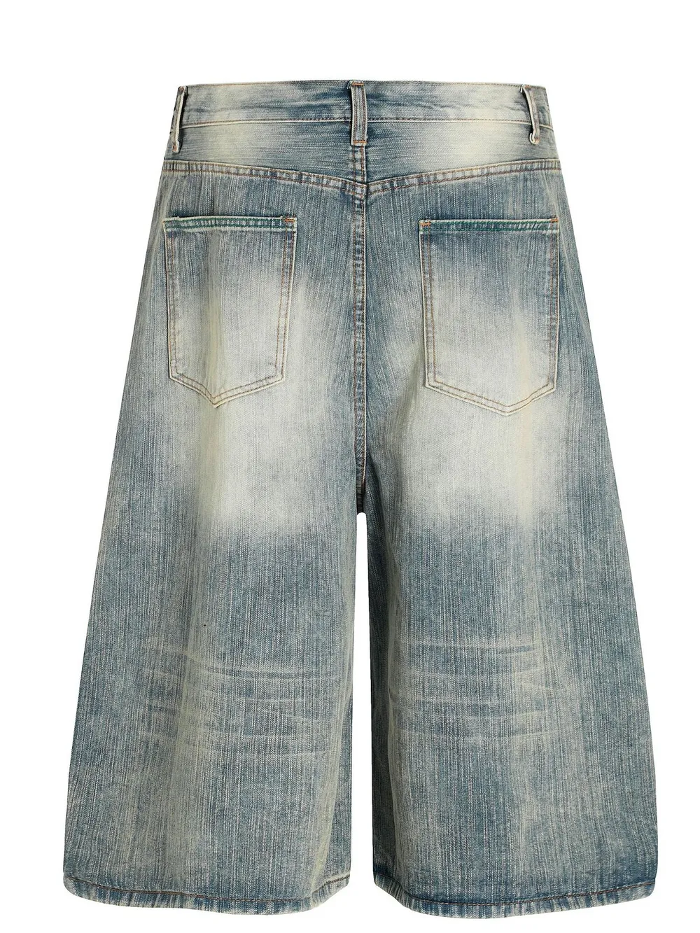 Men's Wash Wide-Leg Denim Shorts, image 3