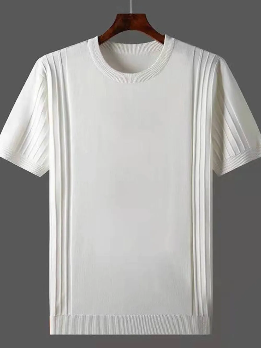 Men's Plus Size Round Neck Short Sleeve T-Shirt, image 2