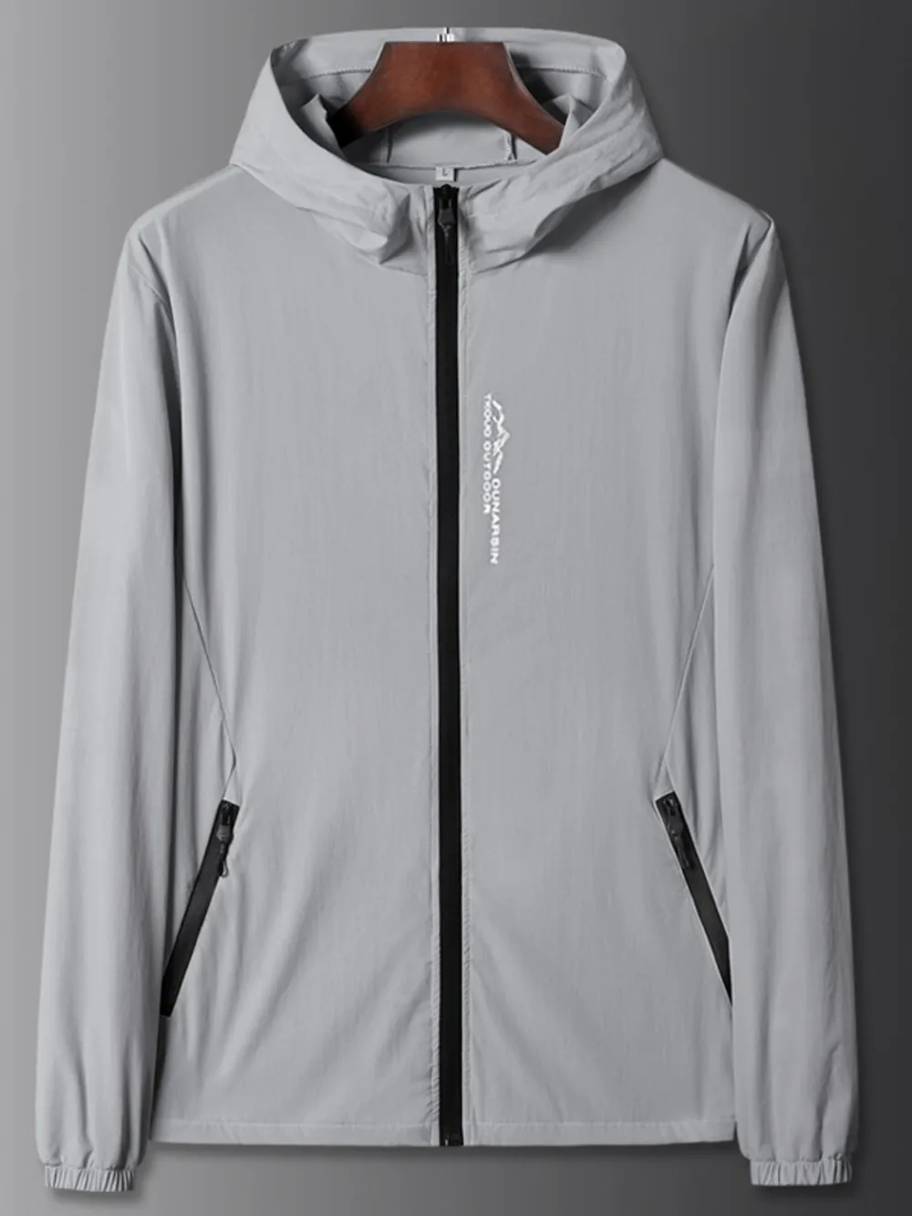 Men's Plus Size Zip Up Long Sleeve Hooded Jacket, image 2
