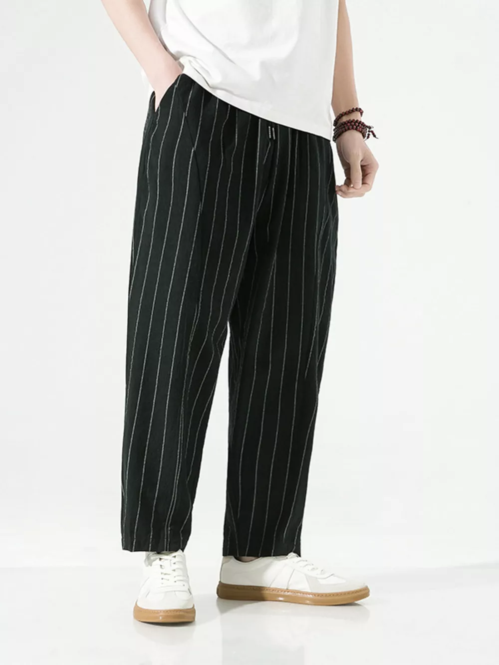 Men's Plus Size Striped Casual Loose Pants