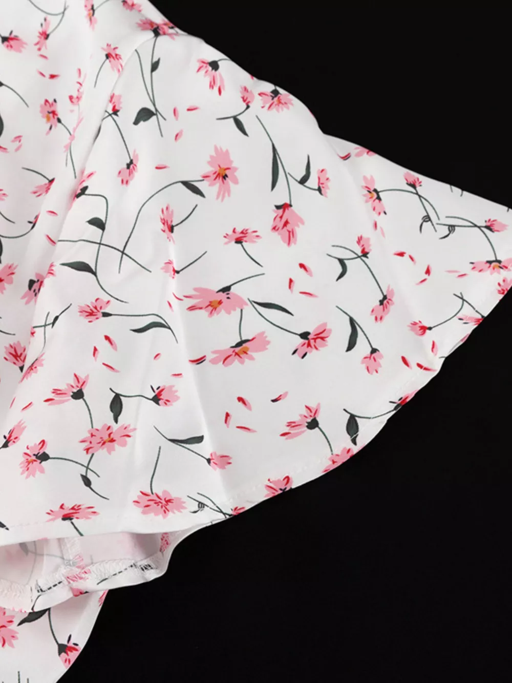 Floral Print V-Neck Flutter Sleeves Midi Dress, image 10