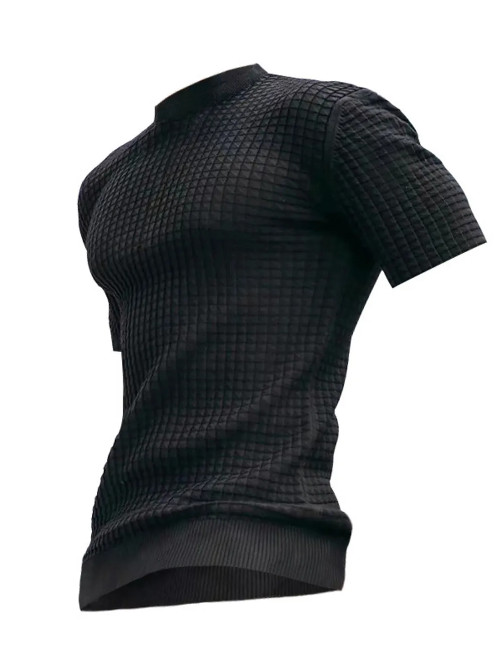 Men's Full Size Textured Knit Short Sleeve T-Shirt Plus Size, image 4
