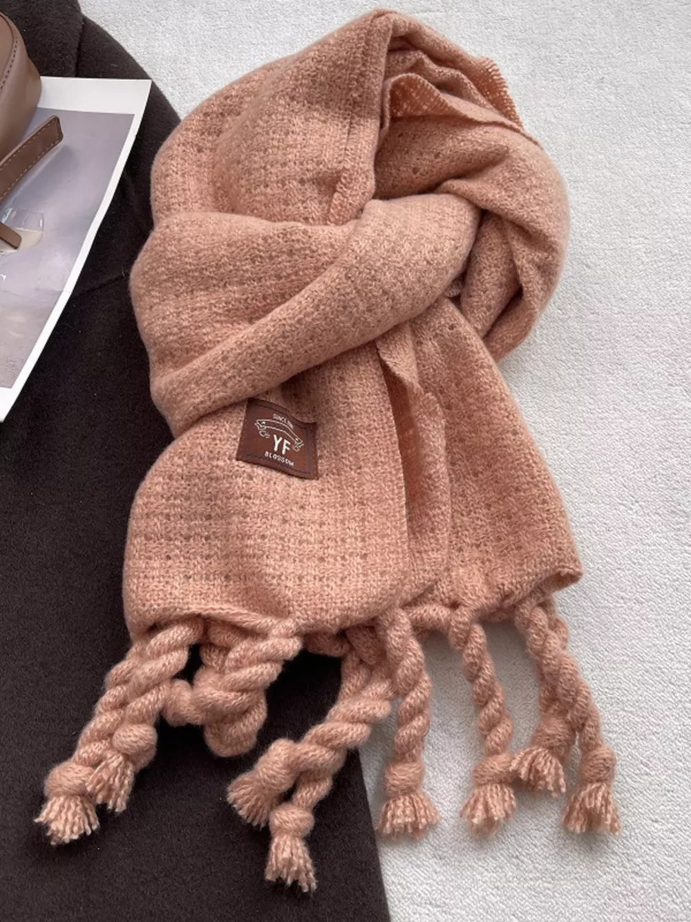 Knitted Tassel Scarf, image 5