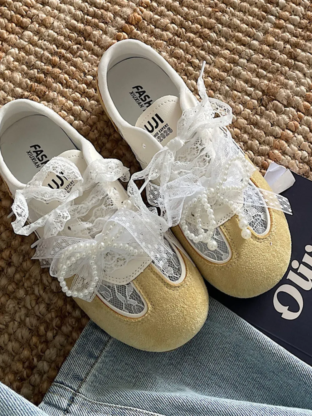 Vintage Lace Ribbon Sneakers, image 4