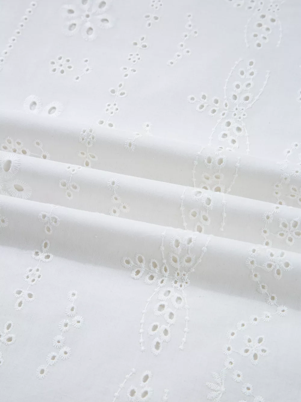 Eyelet Embroidered Smocked Cuff Sheer Blouse, image 4