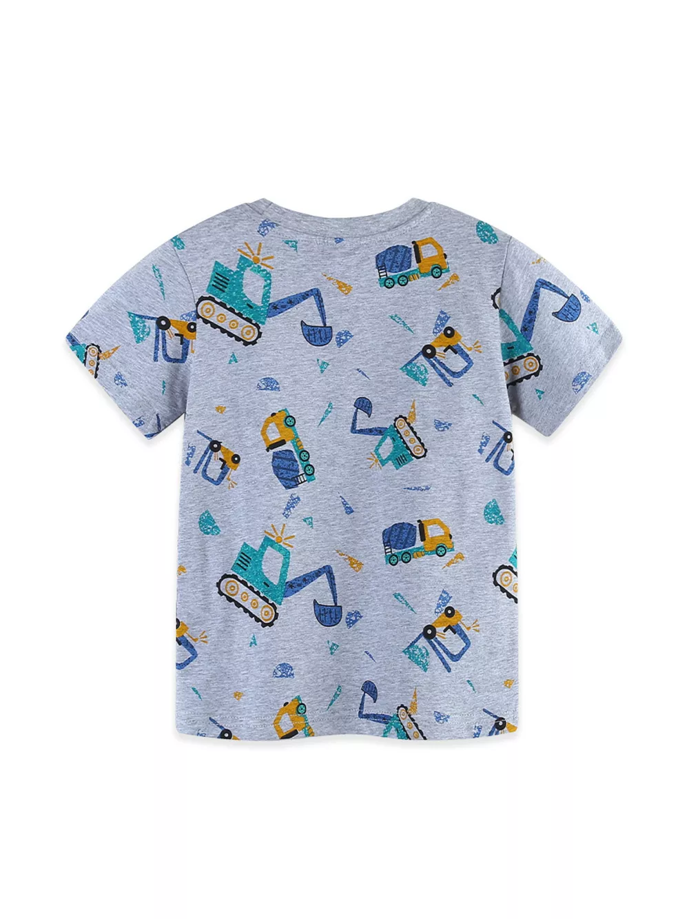 Children's Excavator Print Round Neck T-Shirt, image 6