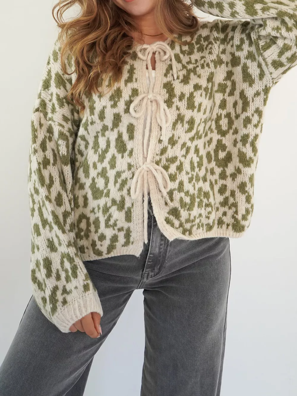 Leopard Tie-Front Cardigan, image 13