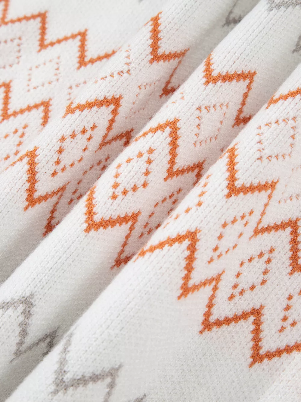 Zigzag Geometric Pattern Round Neck Sweater, image 9