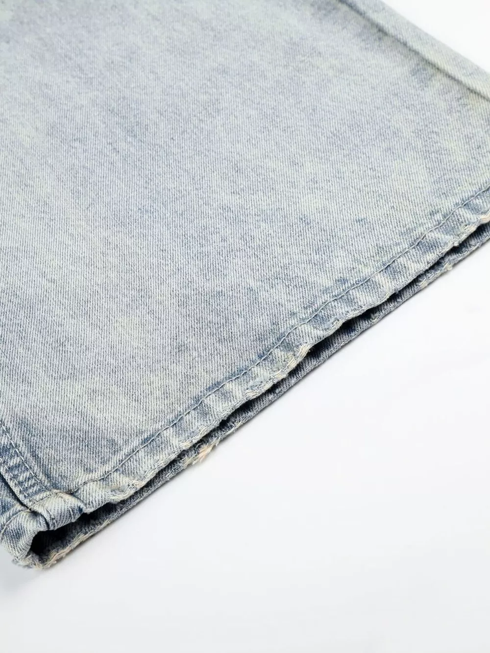 Men's High-Waisted Button-Fly Wide-Leg Vintage Washed Jeans, image 5
