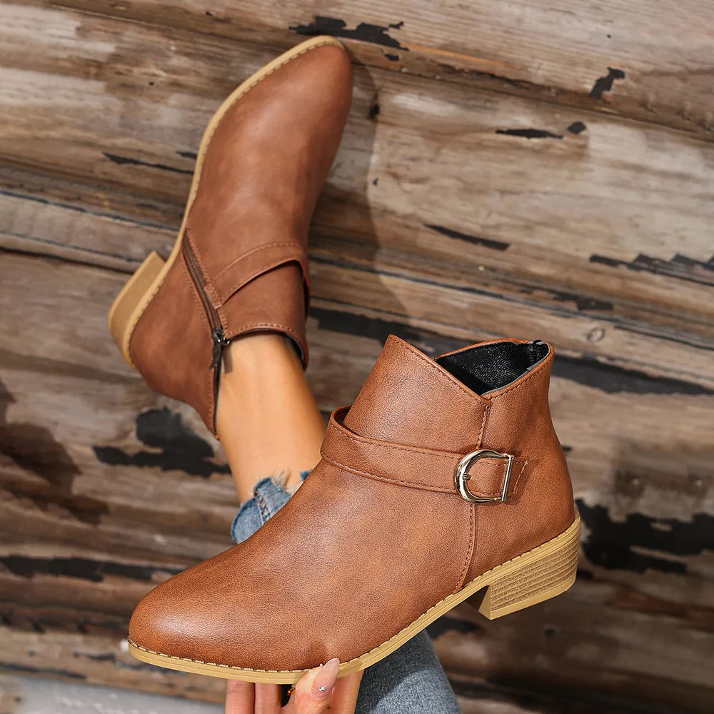 Point Toe Block Heels Boots, image 8