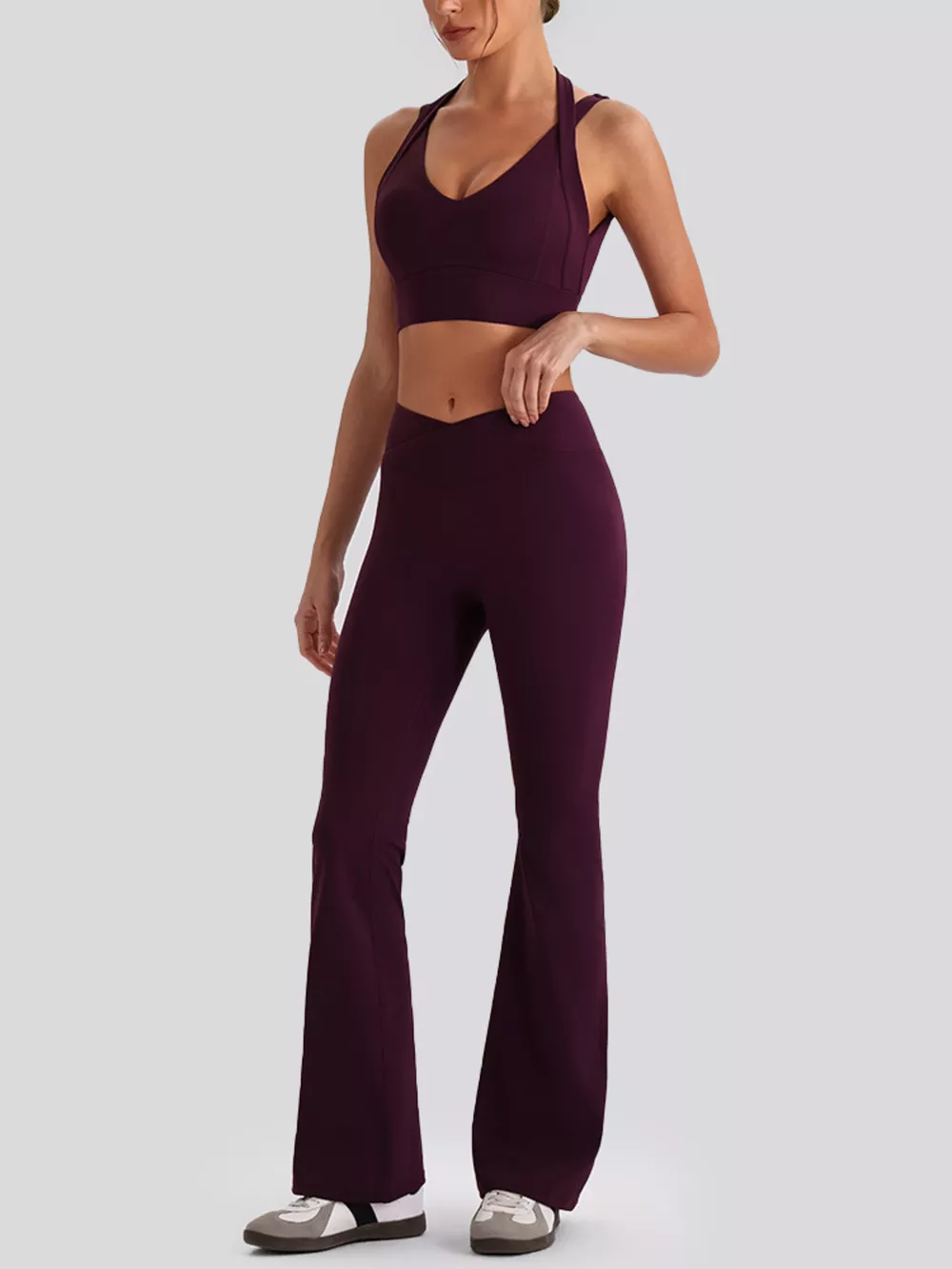 Seamless Criss-Cross V-Neck Tank and Leggings Active Set, image 10