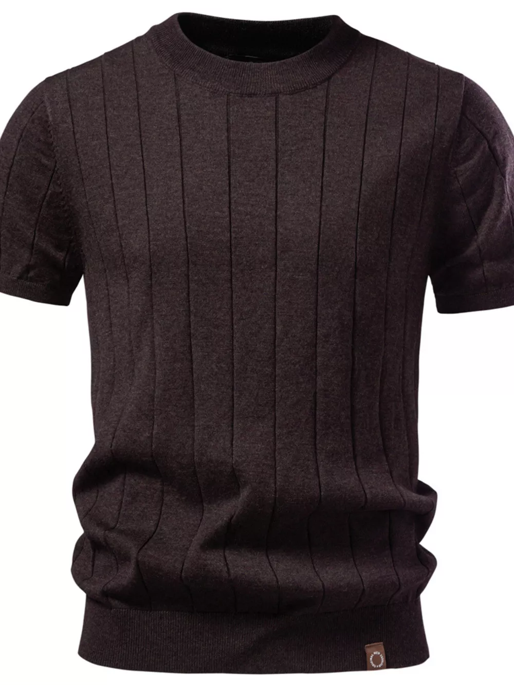Men's Ribbed Knit Short Sleeve Sweater, image 5