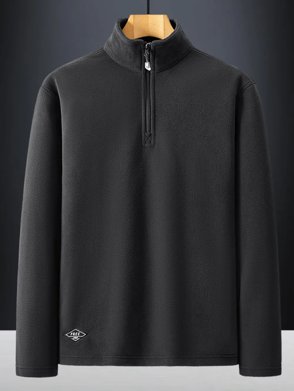 Men's Plus Size Quarter Zip Long Sleeve Sweatshirt