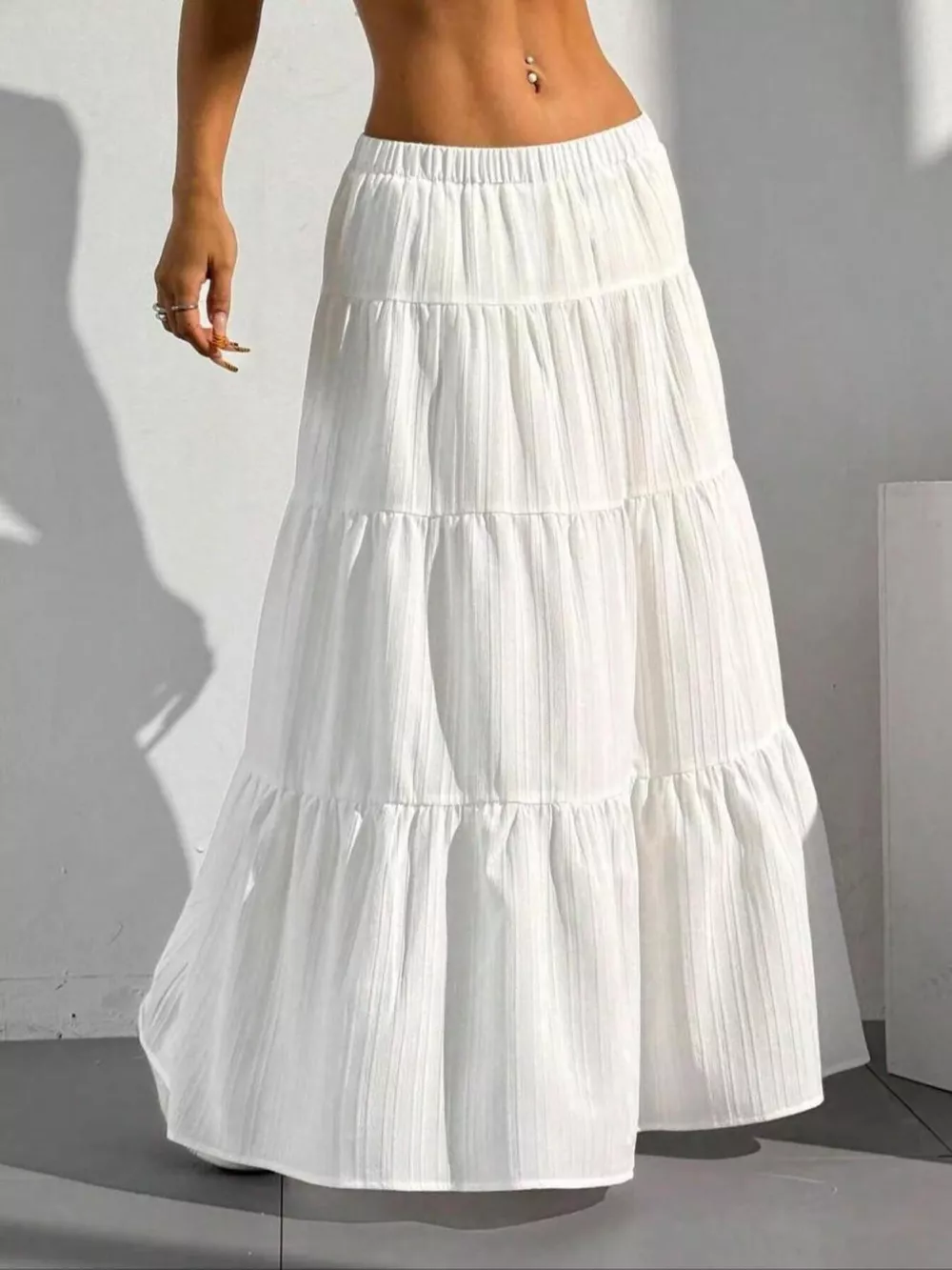 Flowy Tiered Maxi Skirt, image 2