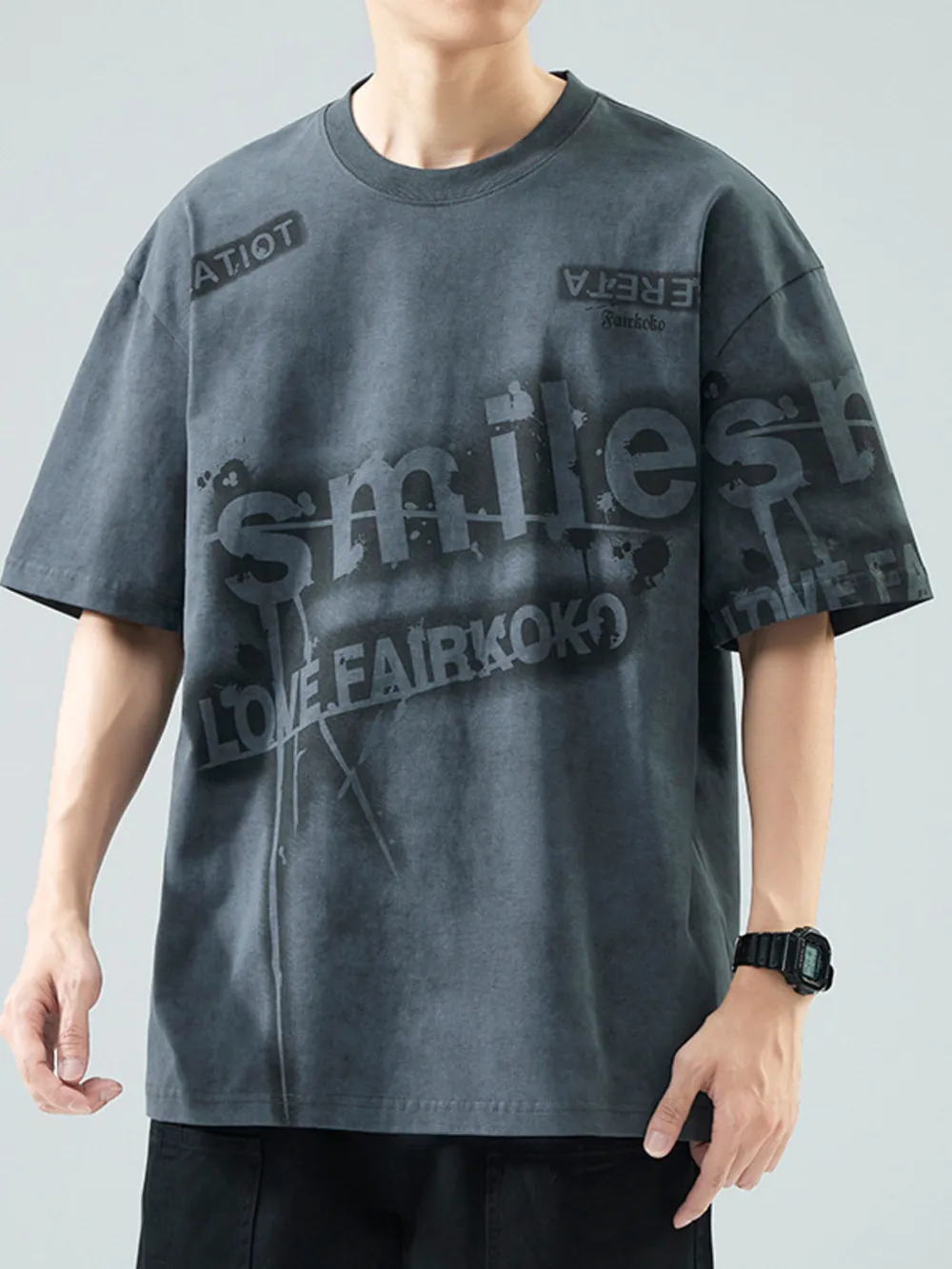 Men's Plus Size Round Neck Short Sleeve T-Shirt, image 8