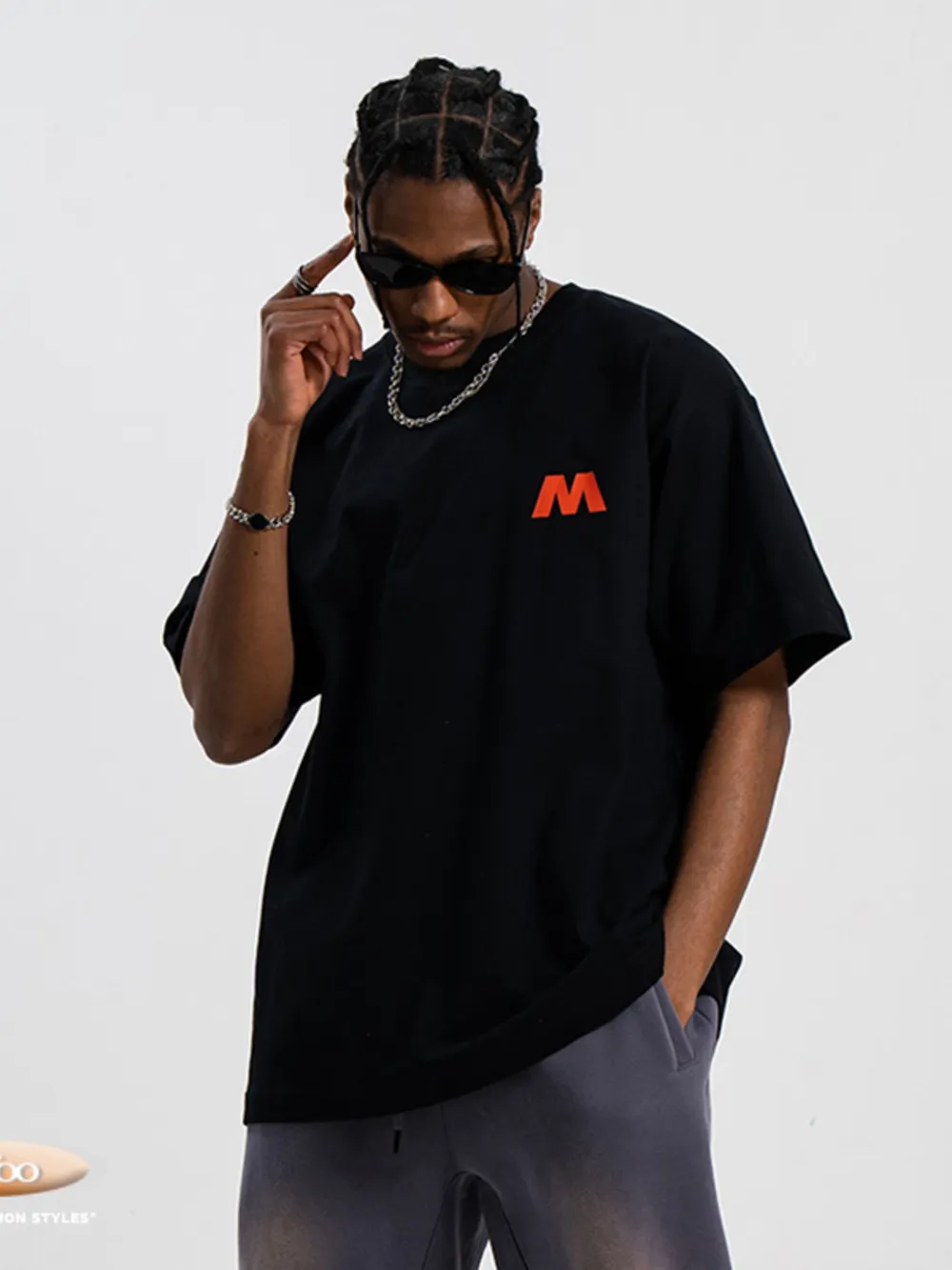 Men's Letter M Round Neck T-Shirt