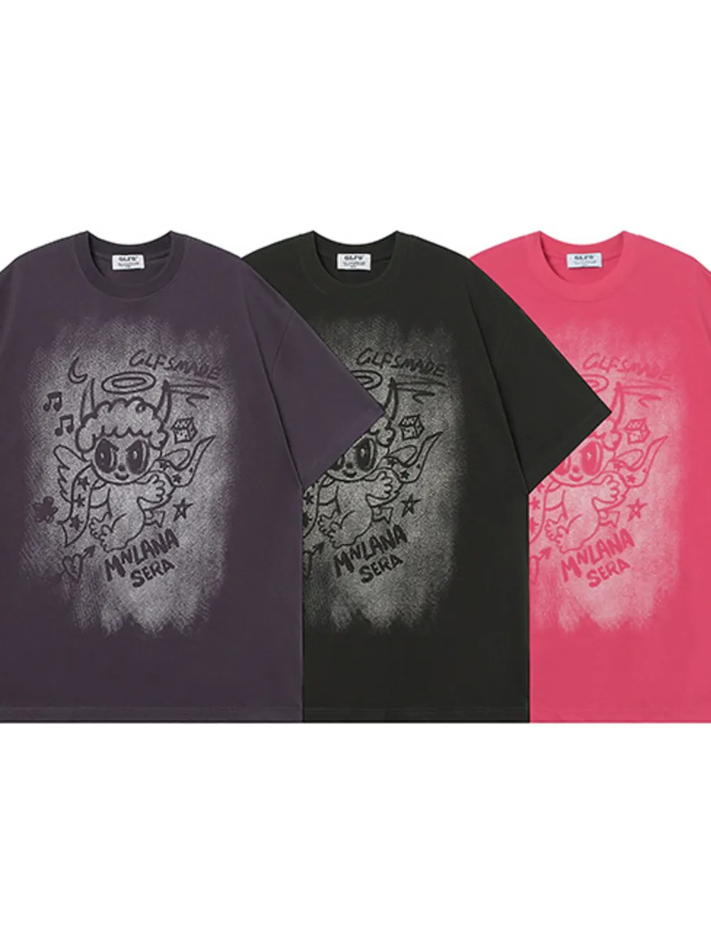Men's Cartoon Character Graphic Oversized T-Shirt, image 4