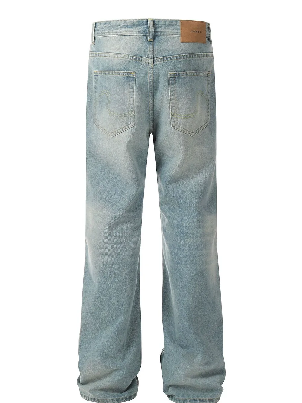 Men's Washed Wide Leg Jeans, image 2