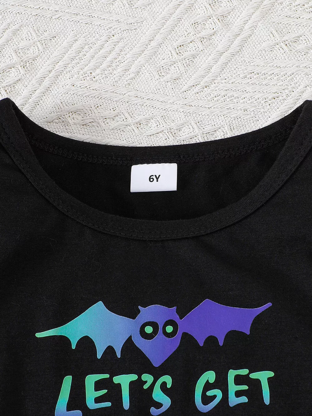 Children's Halloween Bat Print Hooded Cape and Tulle Dress Set, image 6