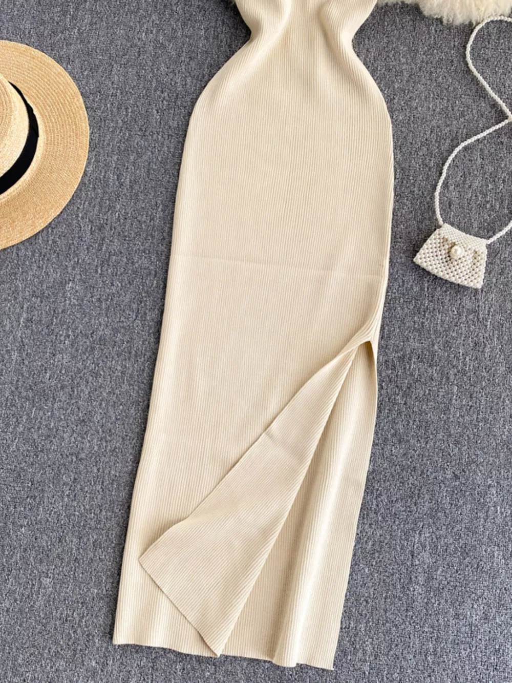 Knot Back Sleeveless Knit Bodycon Midi Dres, image 15