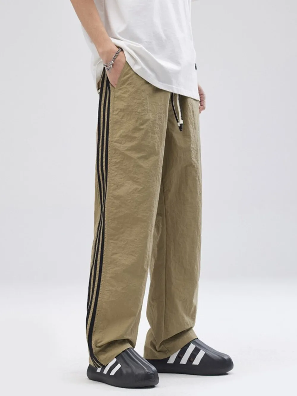 Men's Full Size Side Striped Wide Leg Pants Plus Size, image 8