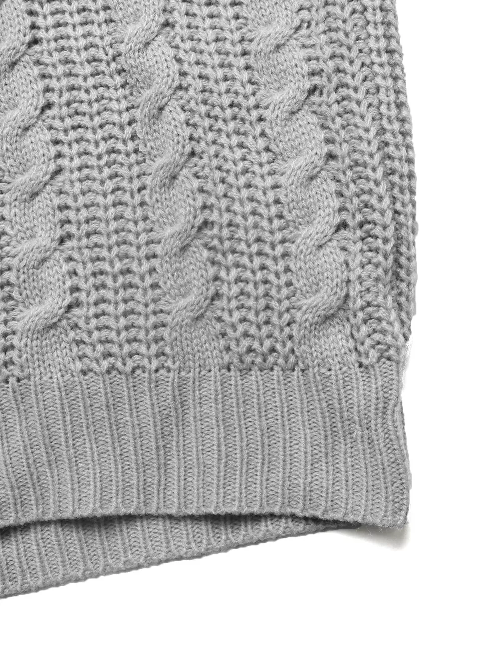 Cable Knit Half Zip Sweater, image 3