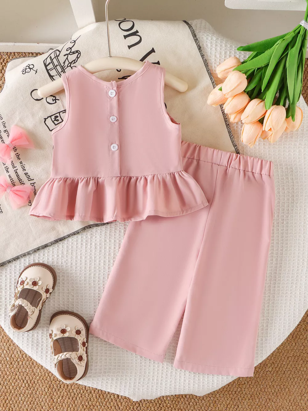 Children's Ruffled Hem Tank and Pants Set, image 6