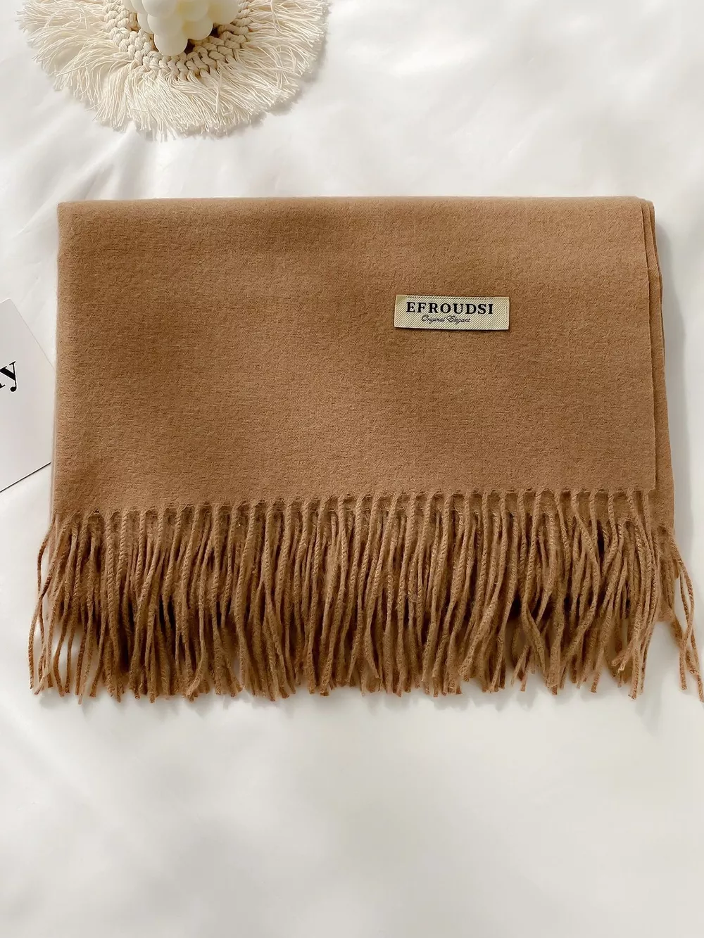 Fringe Solid Color Scarf, image 7
