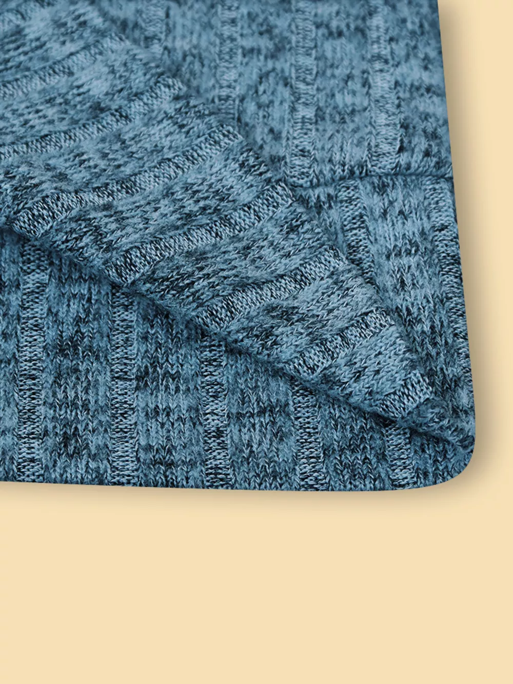 V-Neck Textured Knit Long Sleeve T-Shirt, image 10