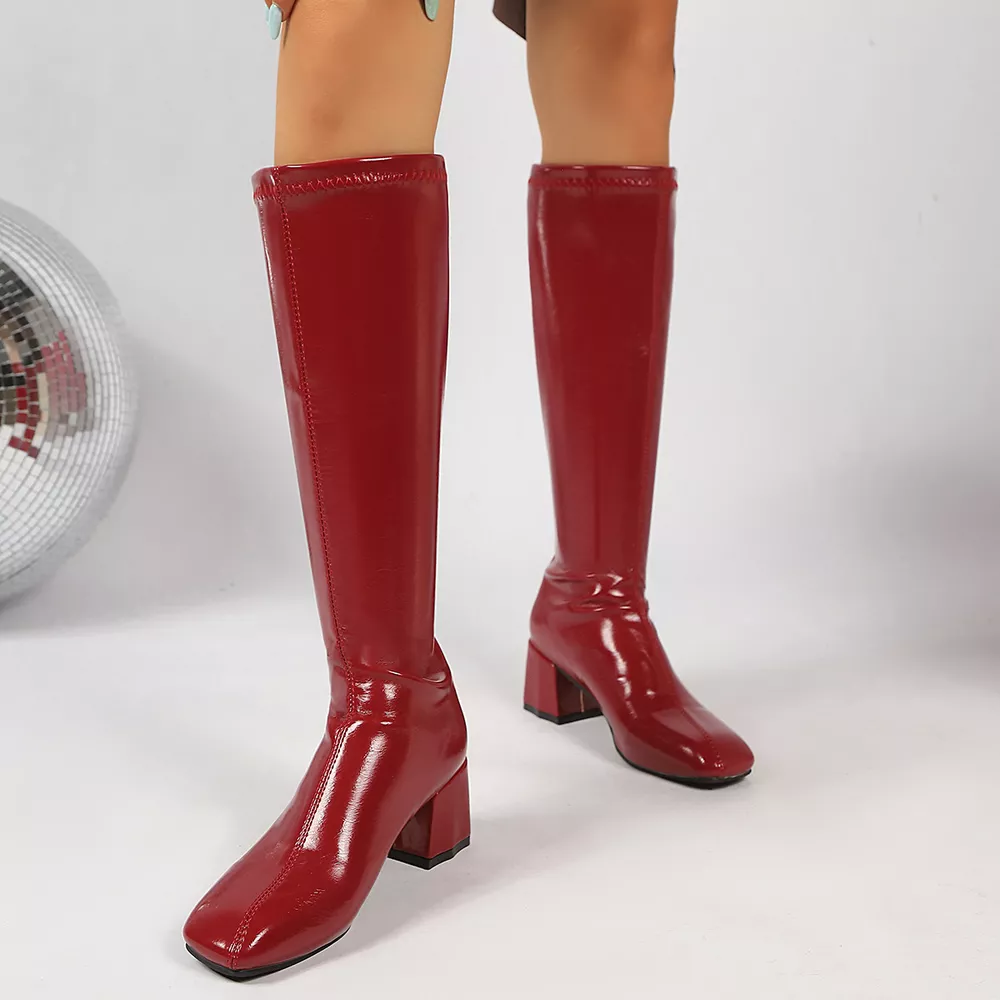 Square Toe Block Heels Boots, image 7