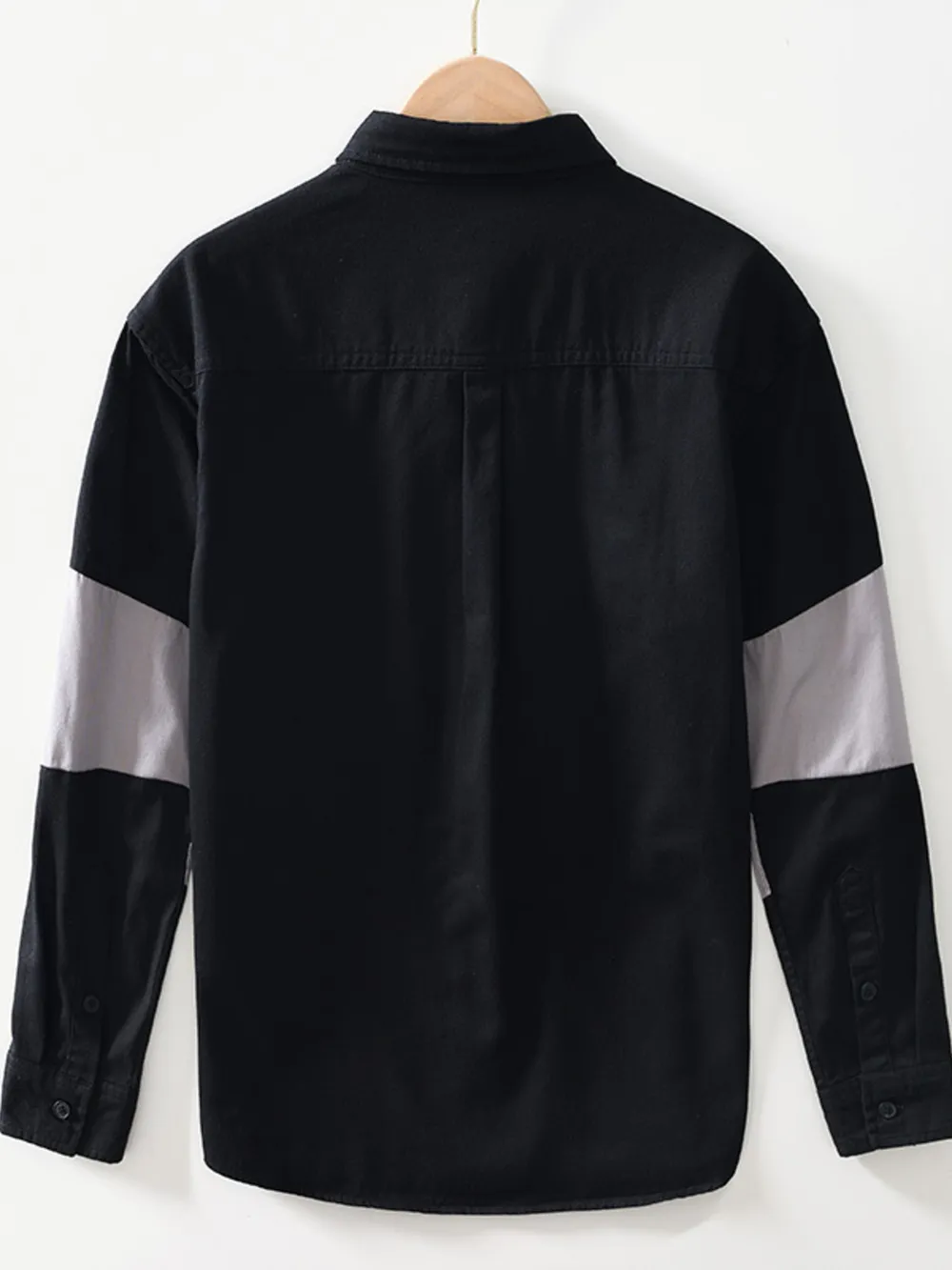 Men's Plus Size Color Block Button Up Shirt, image 2