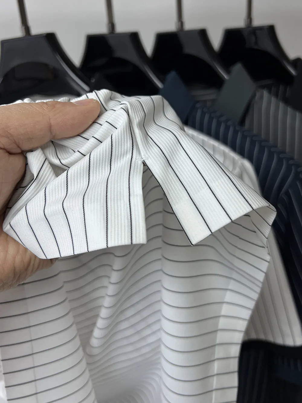 Men's Plus Size Striped Short Sleeve Polo, image 8